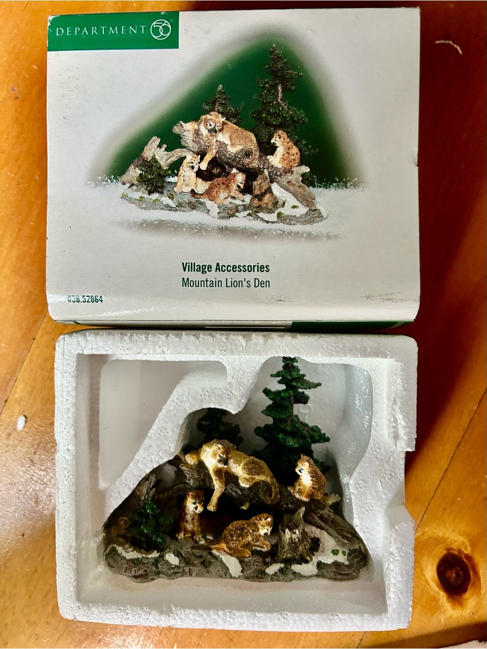 Department 56 Mountain Lion Den Village Accessory - Brown, Green, White